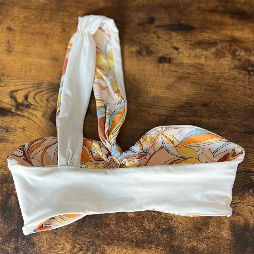 l*space Mick Top in Soulshine Floral (Cream/Orange/Yellow/Blue), Size Small. New